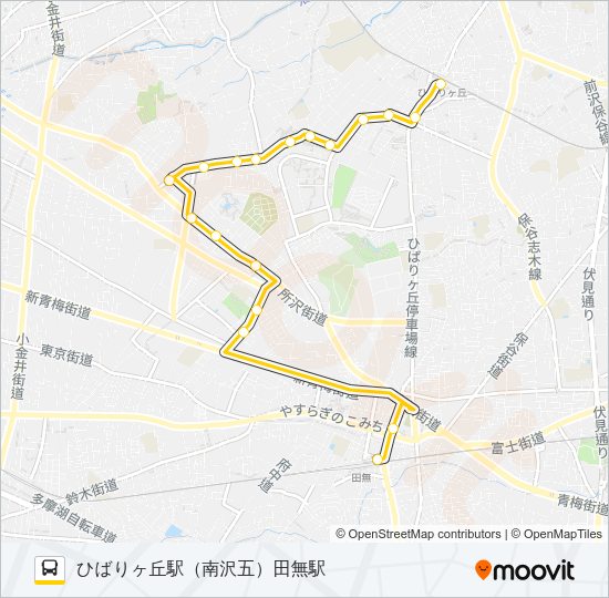 【田４４】深夜 Bus Line Map
