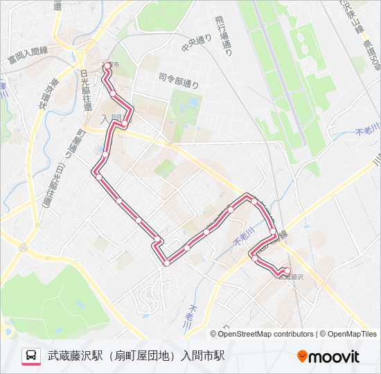 【藤０１】深夜 Bus Line Map