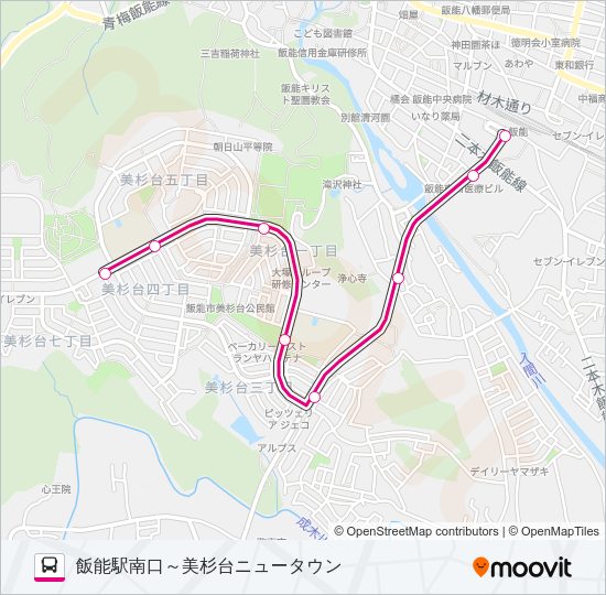 【飯２０】深夜 Bus Line Map