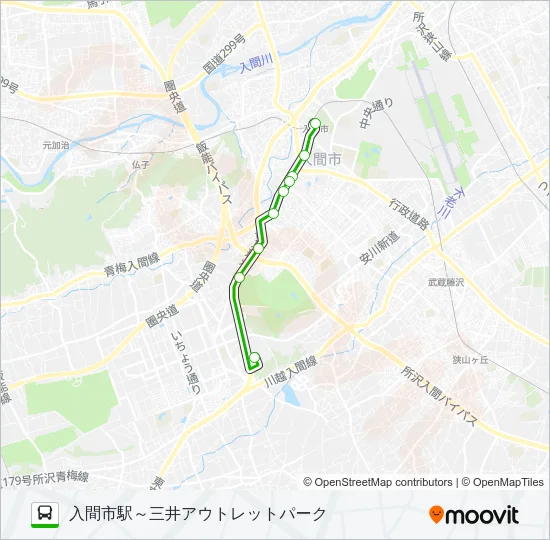入市４０　準急 バスの路線図
