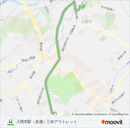 入市４０　直通 Bus Line Map