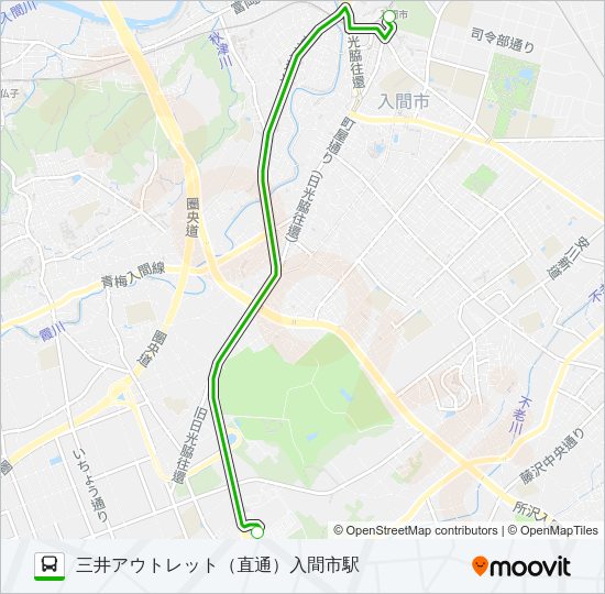入市４０　直通 Bus Line Map