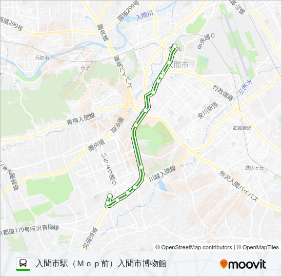 入市５１　準急 Bus Line Map