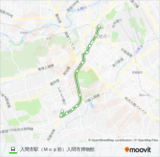 入市５１　準急 バスの路線図
