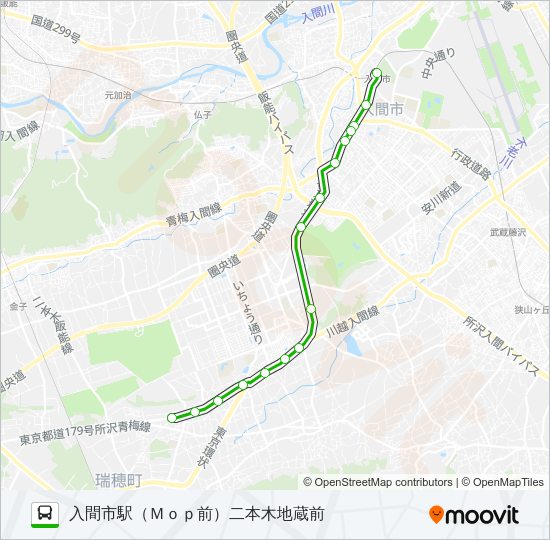 入市５３　準急 Bus Line Map