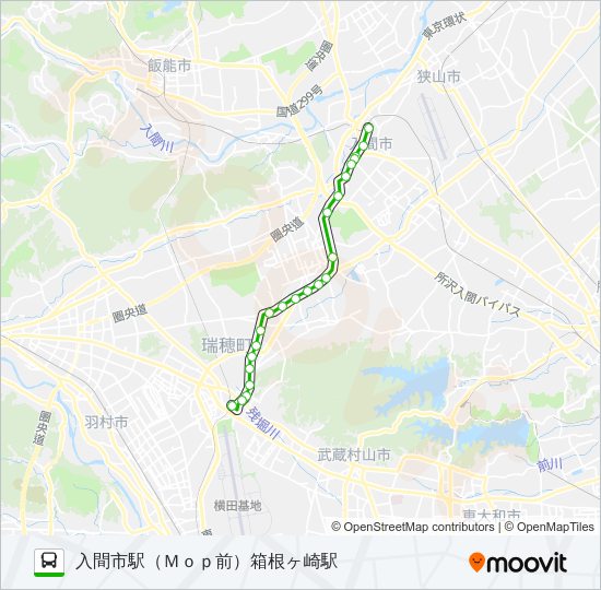入市５４　準急 Bus Line Map