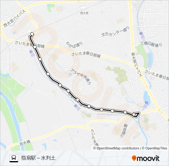 水判土～指扇駅 Bus Line Map