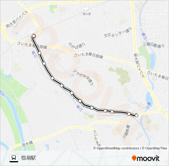 水判土～指扇駅 バスの路線図