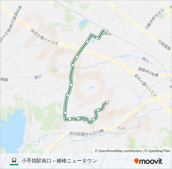 【小手０１】深夜 Bus Line Map