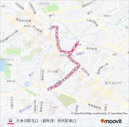 【久１１－１】深夜 Bus Line Map