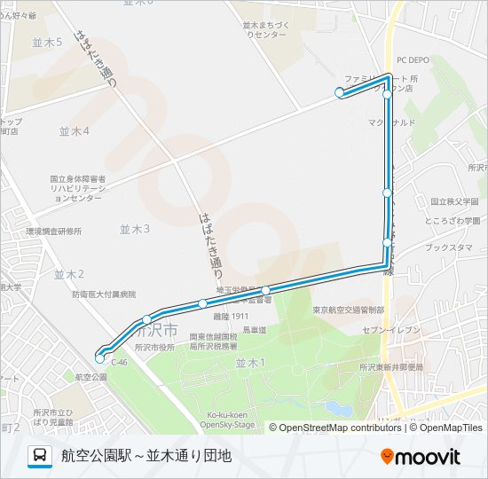 【所２０－３】深夜 Bus Line Map