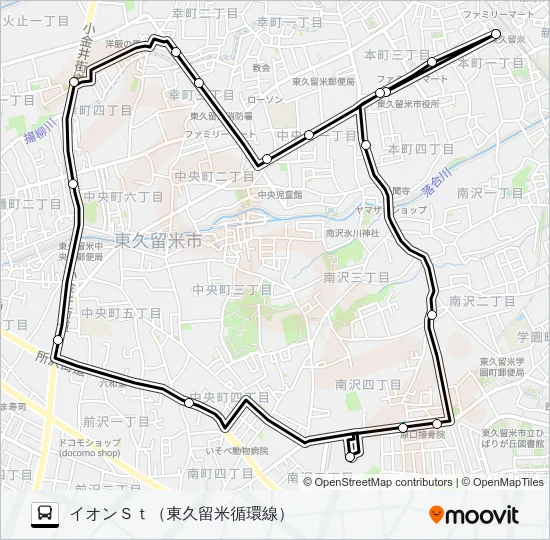東久留米循環ルート Bus Line Map