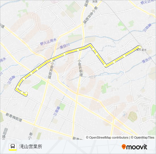 東久留米駅（西団地）滝山営業所 Bus Line Map