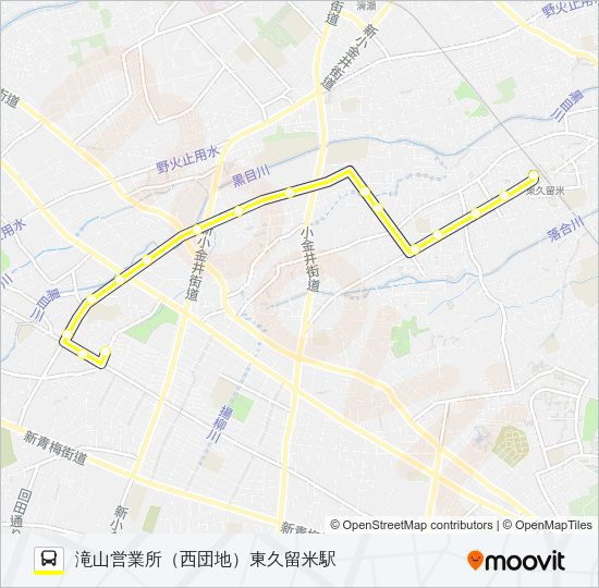 東久留米駅（西団地）滝山営業所 Bus Line Map