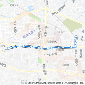 小平営業所（新小平駅）小平駅南口 Bus Line Map