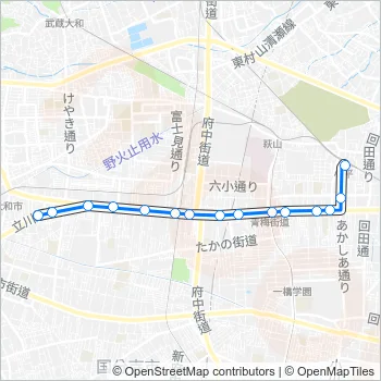 小平営業所（新小平駅）小平駅南口 Bus Line Map
