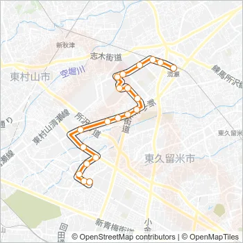 清瀬駅南口（東京病院）滝山営業所 Bus Line Map