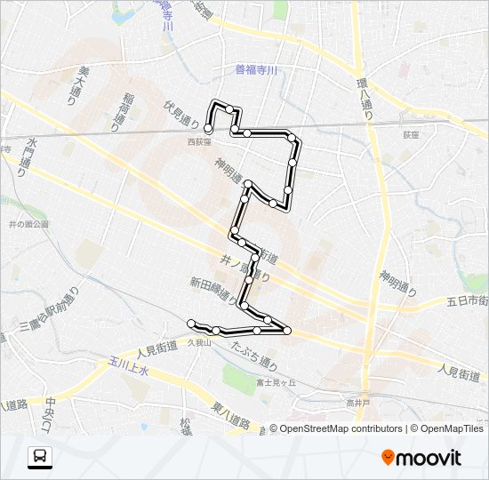 すぎ丸 Bus Line Map