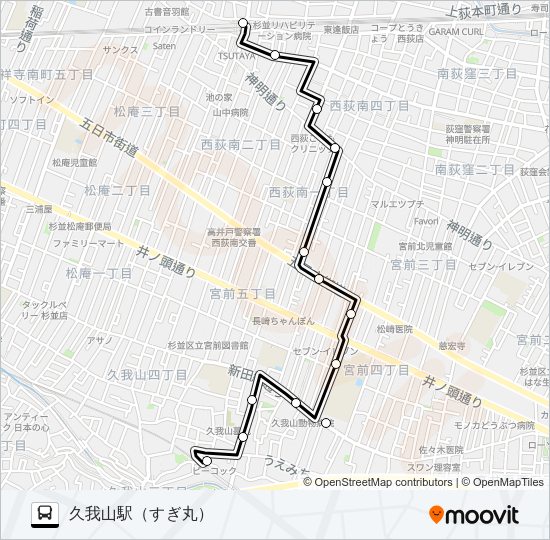 すぎ丸 Bus Line Map