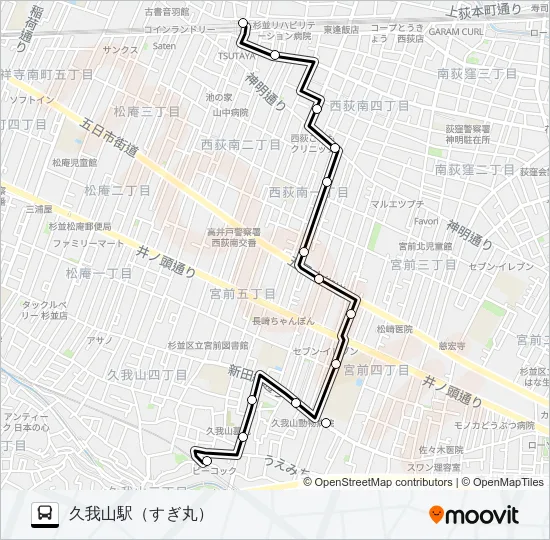 すぎ丸 バスの路線図