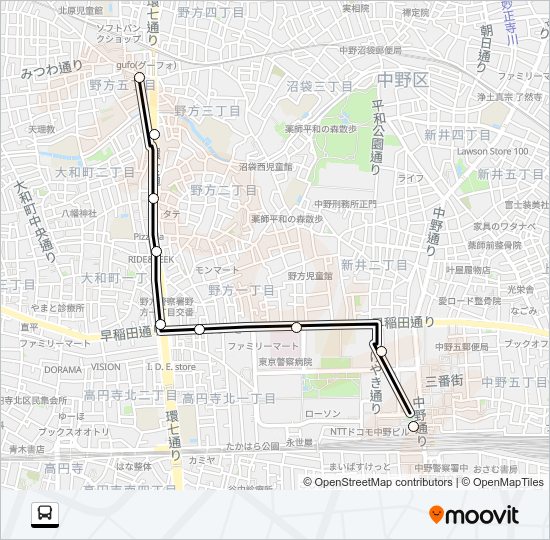 中０１ Bus Line Map