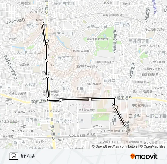 中０１ バスの路線図