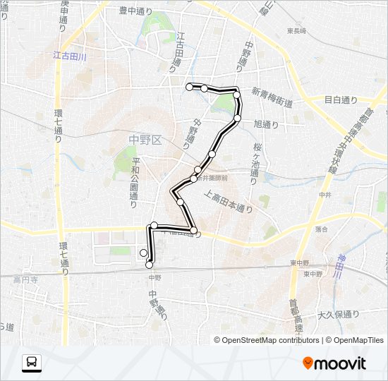中１０ Bus Line Map