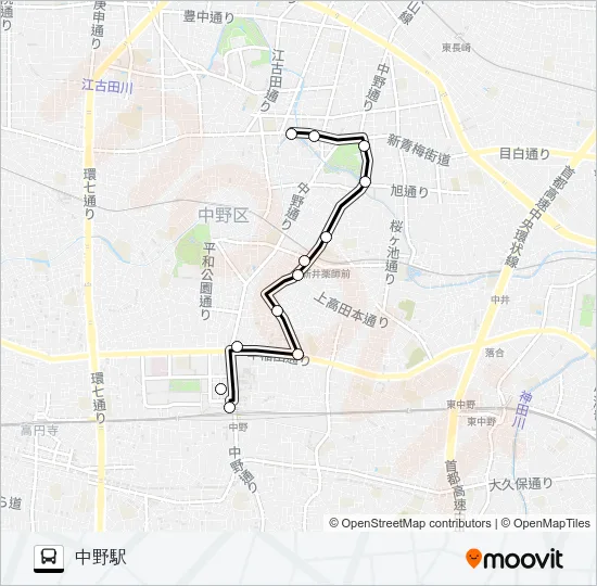 中１０ バスの路線図
