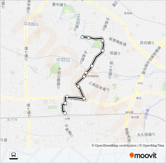 中１０ Bus Line Map