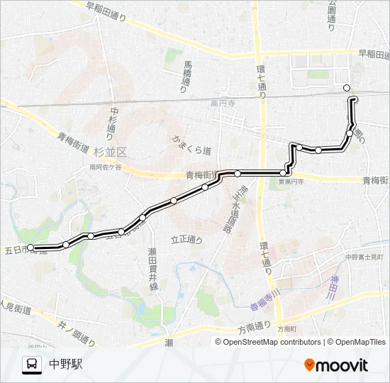 中３５ バスの路線図