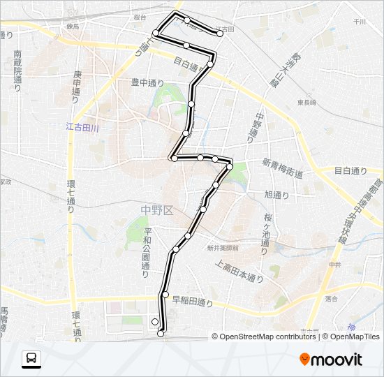 中４３ Bus Line Map