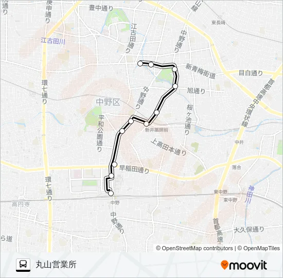 中４５ バスの路線図