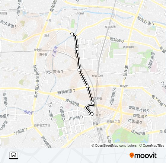 宿０１ Bus Line Map