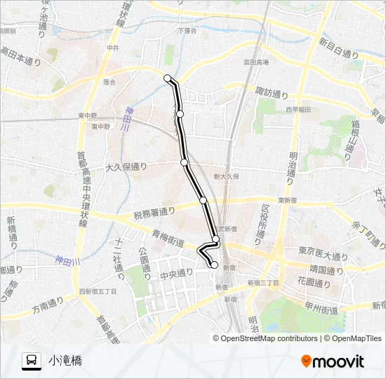 宿０１ バスの路線図