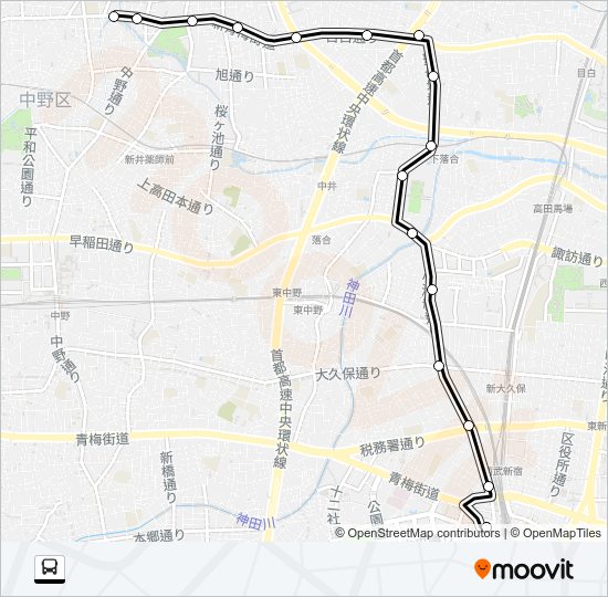 宿０２ Bus Line Map