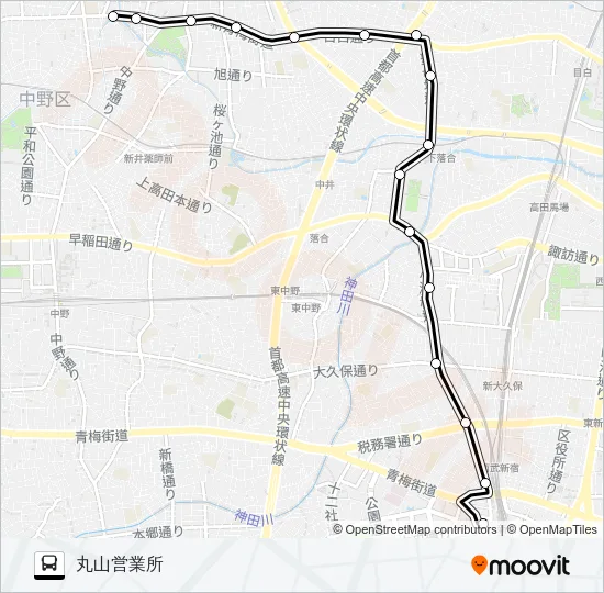 宿０２ バスの路線図