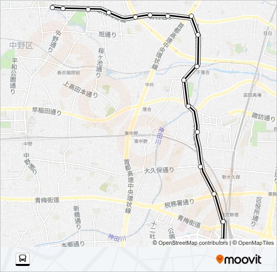 宿０２ Bus Line Map