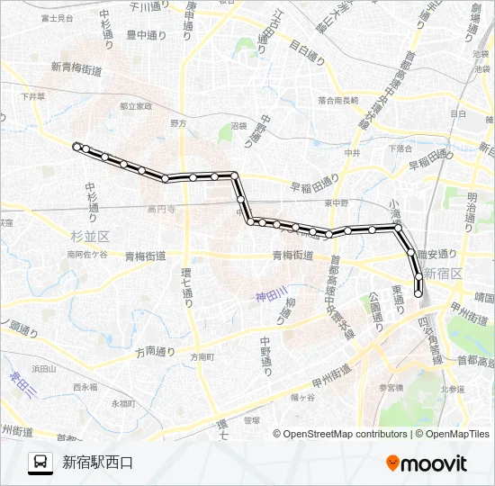 宿０４ Bus Line Map