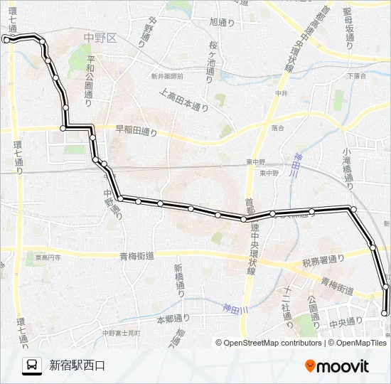 宿０５ バスの路線図