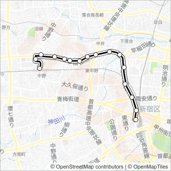 宿０８ Bus Line Map