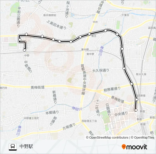 宿０８ Bus Line Map