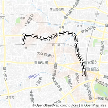 宿０８ Bus Line Map