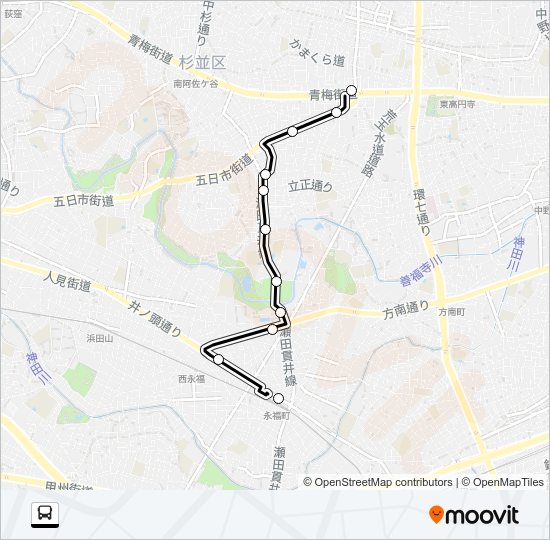 新０２ Bus Line Map