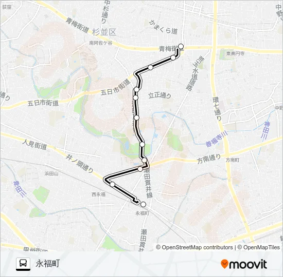 新０２ Bus Line Map