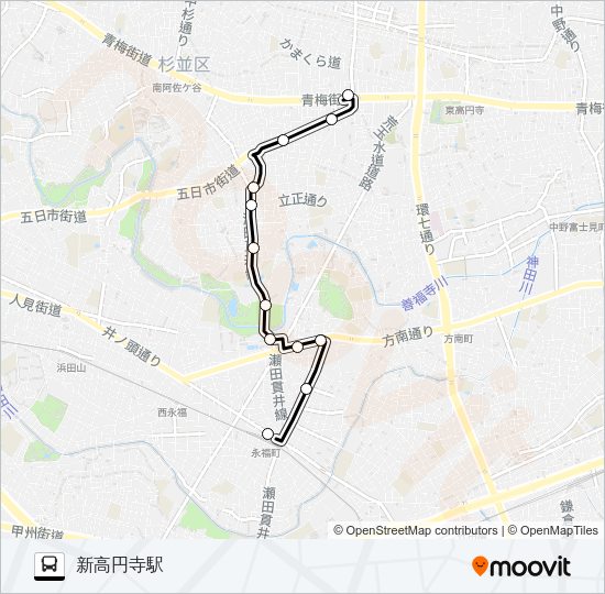 新０２ Bus Line Map