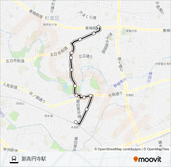 新０２ バスの路線図