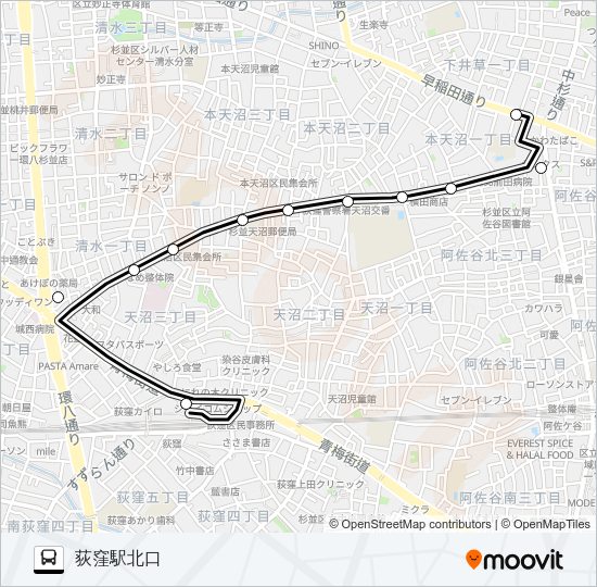 荻０４ Bus Line Map