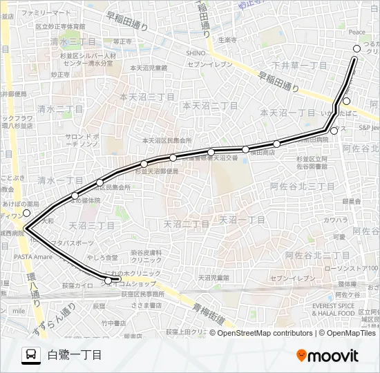 荻０５ バスの路線図