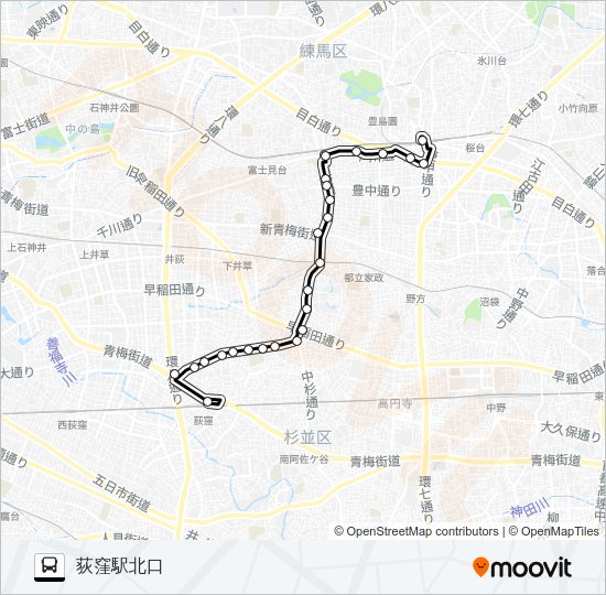 荻０７ Bus Line Map