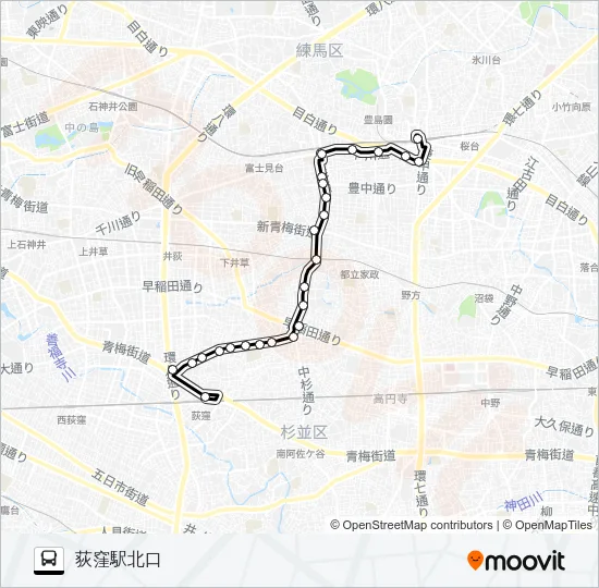 荻０７ Bus Line Map